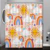 Sun Cloud Rainbow Cartoon Digital Print Shower Curtain - Machine Washable, Non-Woven Polyester,All-Season Bathroom/Home Decor