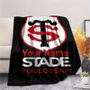 1PC Stade Toulouse Crest Custom Name Patterned Flannel Blanket Suitable For All Seasons For Home Decor Warmth And Comfort Gifts Holiday Present