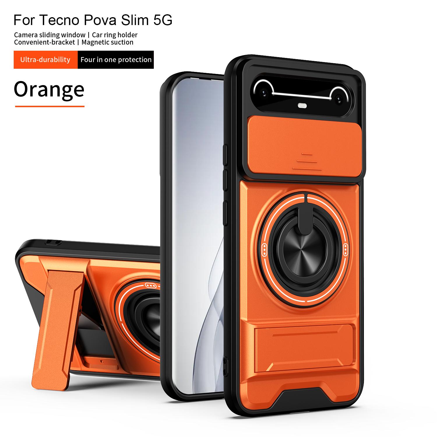 

For Tecno Pova Slim Case Tecno Spark Slim Cover Magsafe Magnetic Fold Holder Military Armor Camera Protection Cover Tecno Pova Slim