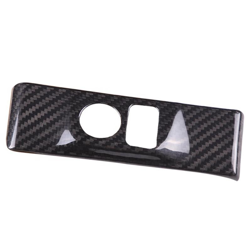 2X Car Headlight Adjustment Switch Trim Cover Carbon Fiber For Nissan GTR R35 2008-2016 Interior Accessories(Black)