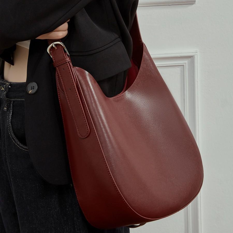 Ein-Schulter-Achseltasche, Ledertasche für Damen, Halbmondtasche, Umhängetasche, Vielseitige Trendtasche