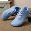 Men's and Women's Wide-headed Barefoot Shoes, Light Soft-soled Couples' Outdoor Sports Shoes, Low-top Lace-up Leather Casual Shoes