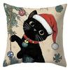 1Pc Charming Christmas Black Cat Pillowcases: Festive Decor For Your Home Sofa Room Cushion Cover Home Decoration New Year Gift