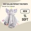 Funnyzoo Baby Animal Soothing Toy & Blanket with Teether and Rattle Bib