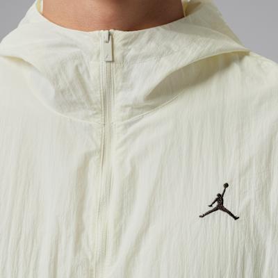Jordan Jackets Men's White/Sail Black/Black Hooded Non Detachable Mode