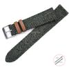 Genuine Leather Nylon Watch Band 18mm 20mm 22mm Quick Release Strap Vintage Weave Bracelet for Men Women Replacement Wristband