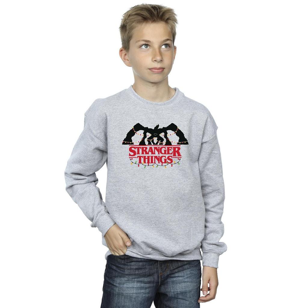 Netflix Jungen Stranger Things Demogorgon Weihnachtslichter-Sweatshirt