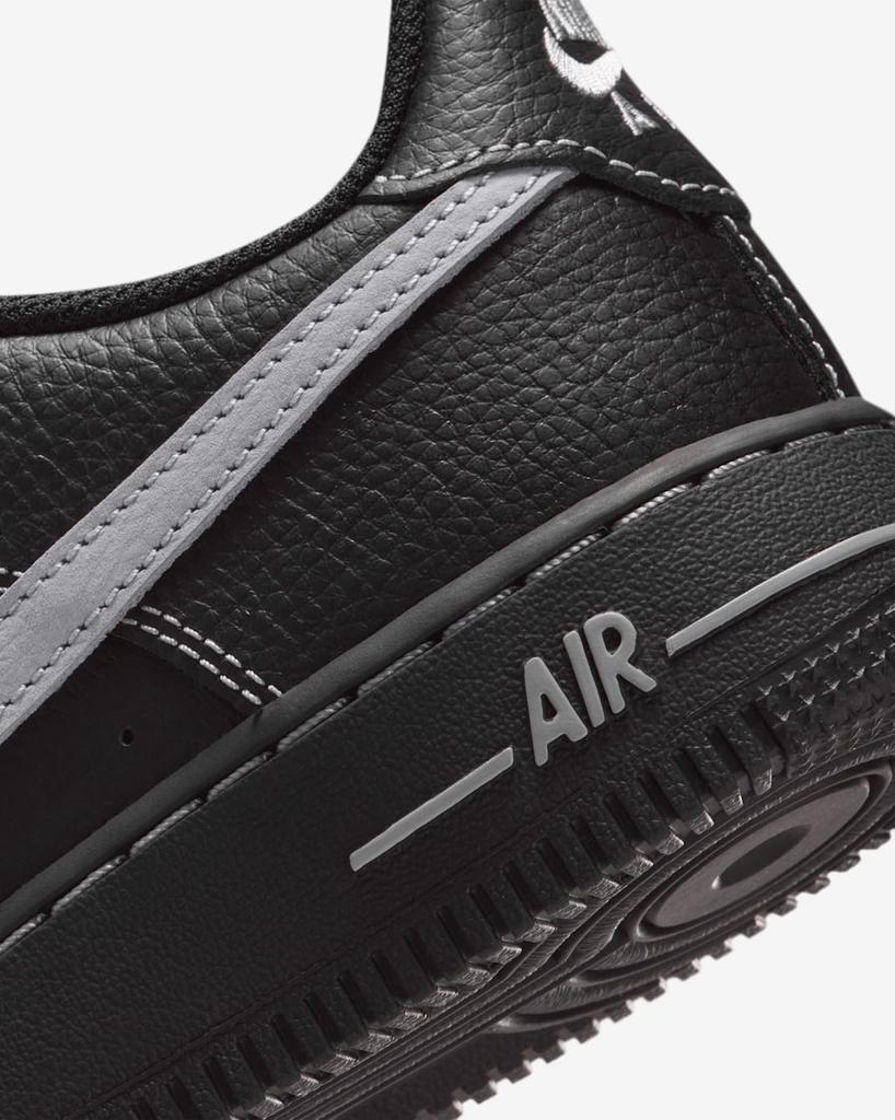 HV4762-003 Nike GS Air Force 1 LV8 Triple Black Gris Loup