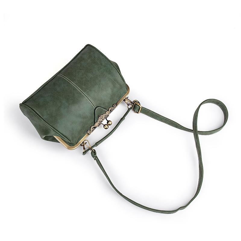 Women's British Retro Frosted Leather Shoulder & Crossbody Bag - Spring/Summer 2026