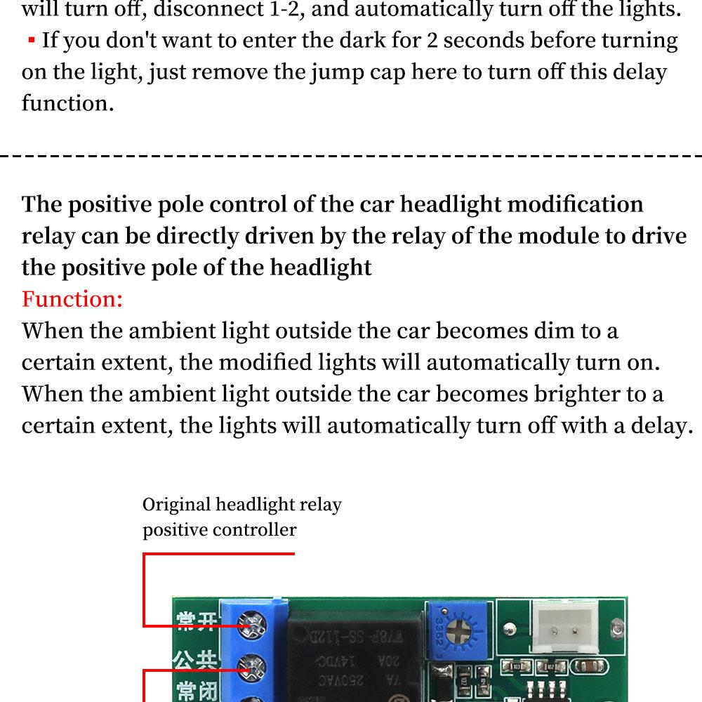 [Automatic Sensor Headlights] Light Control Module, Auto Headlight Module, Automatic Switch, Delay Start DC12V