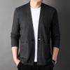 Spring and Autumn Men's and Women's Same Style Loose Knitted Cardigan One Button Big Pocket Outer Wear Fashion Trend Korean Coat