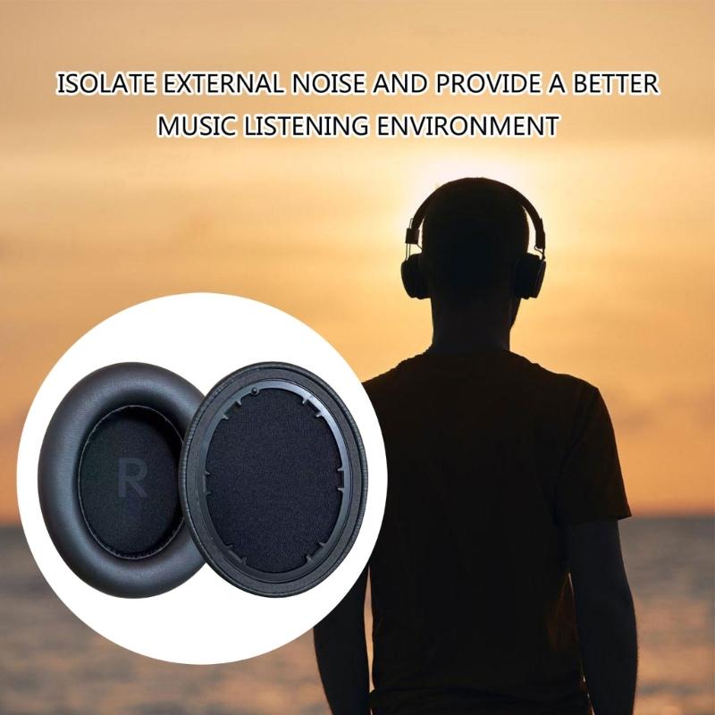 Noise Isolating Ear Cushions with Soft Protein Leather Stable fit Replacement Ear Pad
