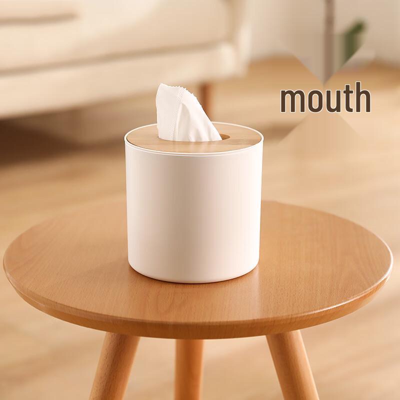 Chang Baosen Light Luxury Round Plastic Desktop Tissue Box