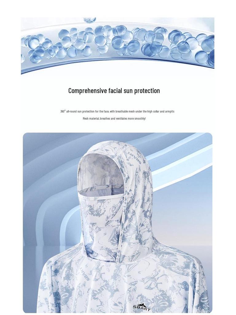 Men's Summer 25 Quick-Dry Breathable Hooded Fishing Sun Protection Clothing with Mask