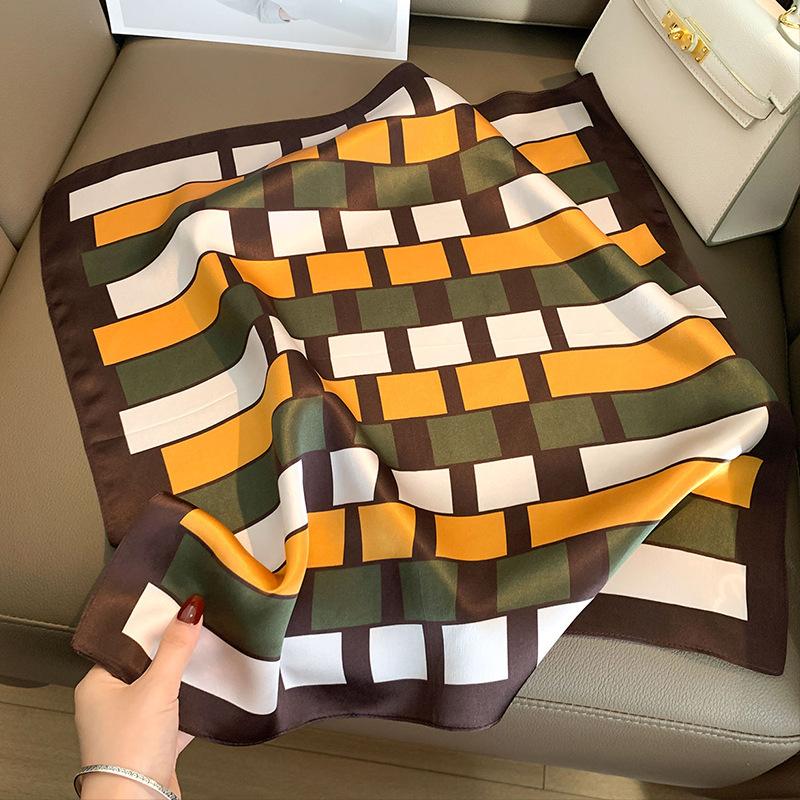 New 100% Real Silk Scarf Women Square Neck Tie Shawls Wraps for Ladies Foulard Scarves Pashmina Female Hijab Bandana bufanda