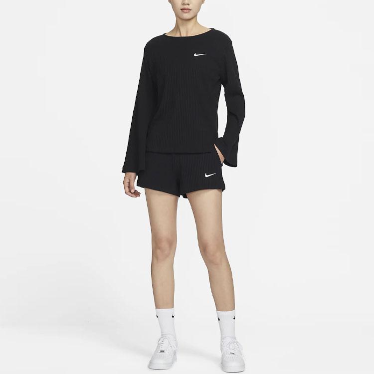 Nike Solid Logo High-Waisted Shorts Women Shorts Black DV7863-010