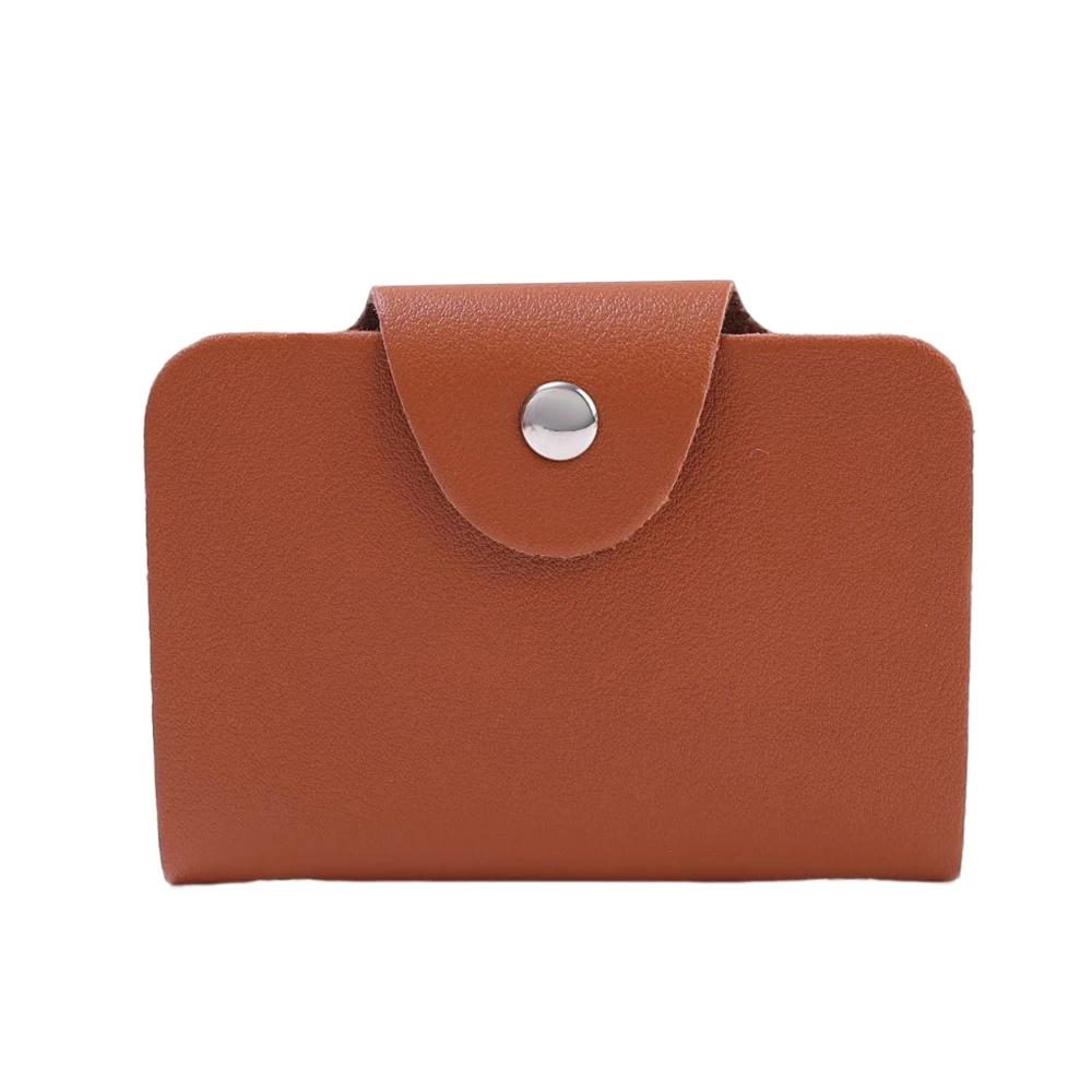 Nouveau Porte-Cartes pour Embouts à 24 Emplacements Sac Simple Couleur Unie Pochette pour Femmes Hommes Organisateur de Cartes de Crédit ID Portefeuille Porte-Cartes en Cuir