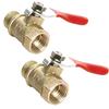 Air Line Cock, 1/4 Ball Valve, Set of 2, Brass, Rustproof, High Airtightness, Drain