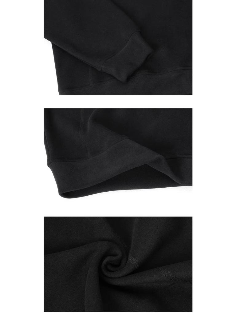 Hong Kong Style Solid Color Fleece Half-Zip Polo Shirt - Men's Retro Loose Casual Hoodie