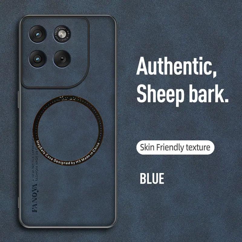 Cases For Motorola G47 G37 G Max Sheepskin Leather Shockproof Case For Moto G87 G77 G67 Magnetic Wireless Charging Phone Cover
