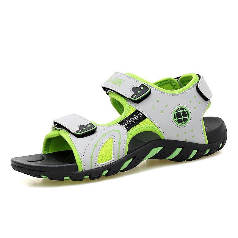

Boys sandals 2020 new fashion Velcro sandals medium and large children Korean version children s leisure sports beach shoes men 33 флуоресцентный зеленый