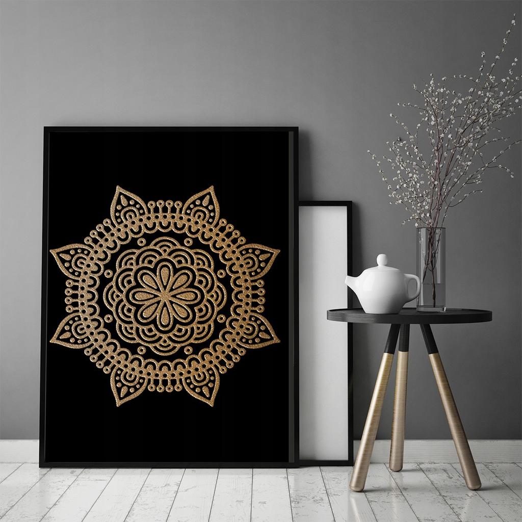 Picture poster In a frame 53x73 cm Old gold P1025