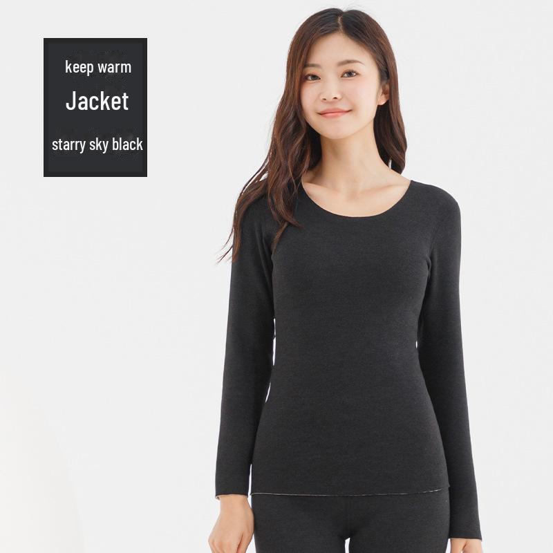 Women's Winter Velvet Silk Thermal Tops - Seamless, Thickened Cashmere for Autumn Warmth