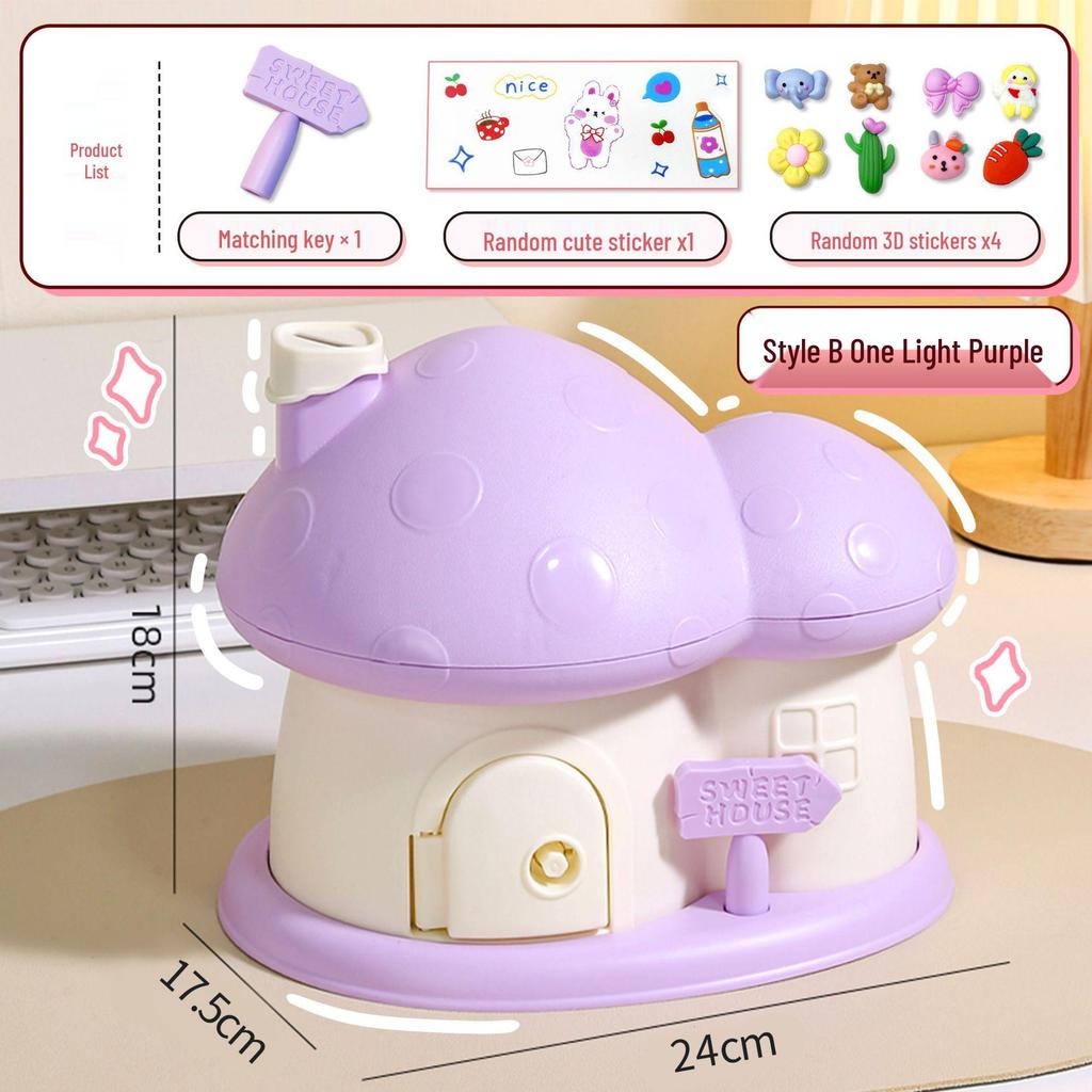 Mushroom House Money Box: DIY Savings for Kids, Boys & Girls Gift