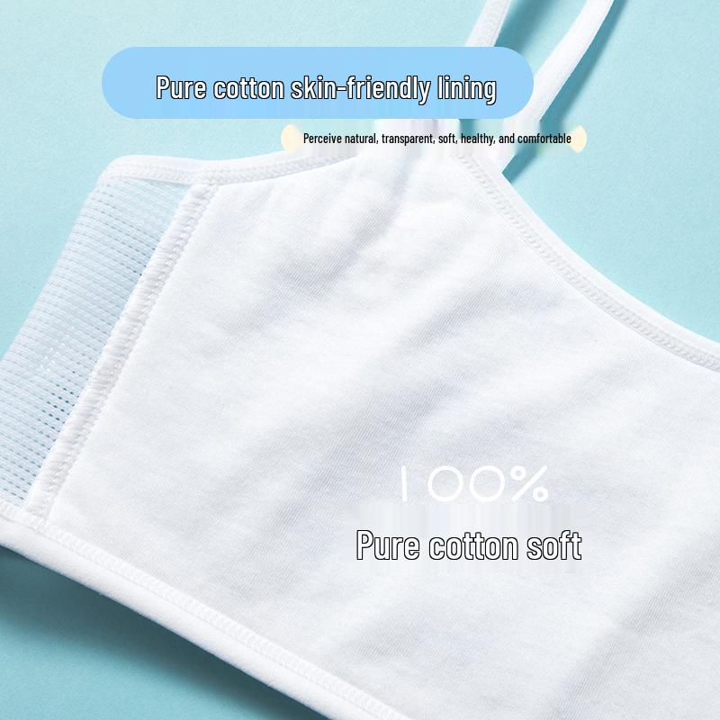 Teen Girls' Breathable Mesh Strappy Vest Bra - Anti-Nipple Summer Style