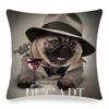 Pug Printed Pillows Cushion Cover 18x18 Inches Linen Pillowslip Home Sofa Car Decoration Throw Pillow Cover Cute Dogs Pillowcase