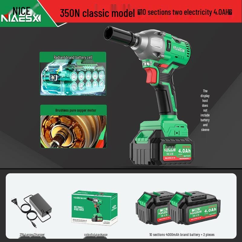 NICE High Power Rechargeable Impact Wrench - Official High Torque Electric Air Gun