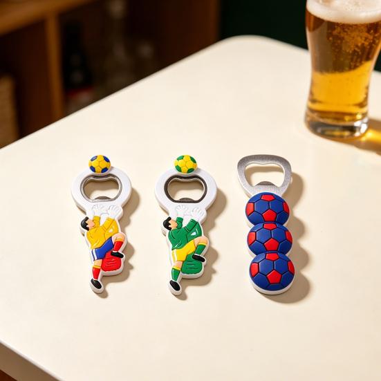 Yousheng Football Theme Magnetic Bottle Opener Stainless Steel Beer Bottle Opener for Fridge Novelty Gift for Men Coaches Sports Game Party Favors