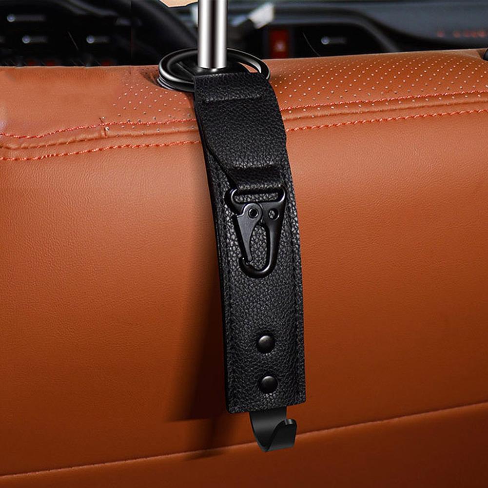 Klipsy do przechowywania w samochodzie, haki na tylne siedzenia ze skóry PU, wieszaki na zapięcia samochodowe, akcesoria do wnętrza samochodu