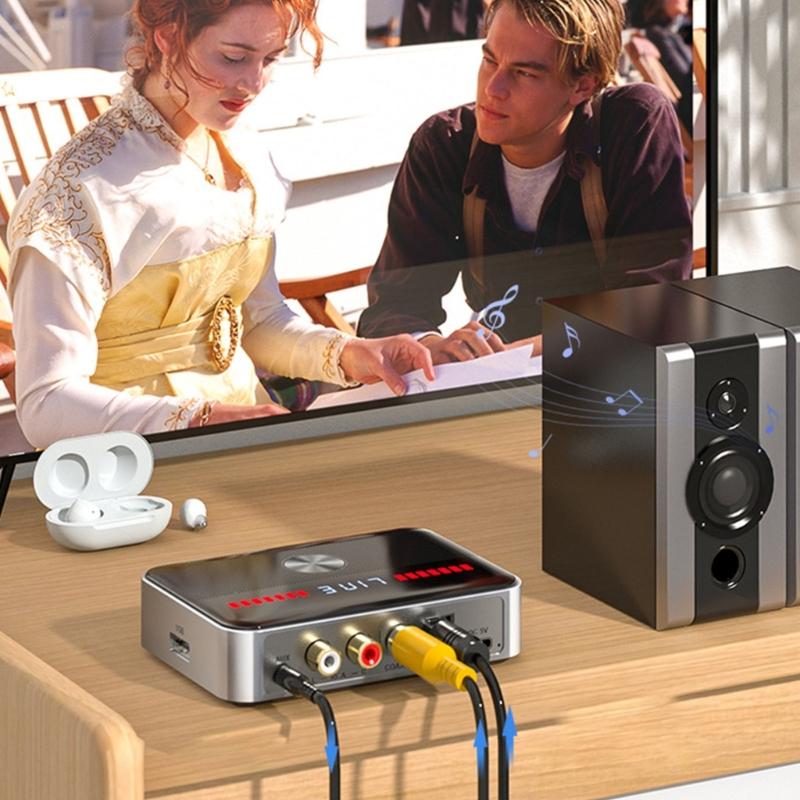 Bluetooth-compatible Adapter with 5.3 Chip, Display, Long Battery Music Receiver for Devices