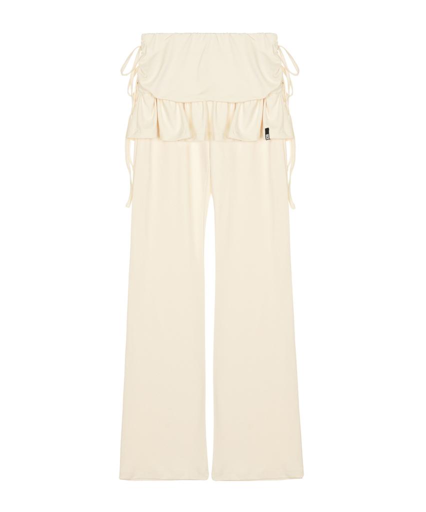 Nigaennikol Layered Ruffle Skirt Pants_Cream
