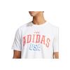 Adidas Letter Print Summer Sports T-Shirt, Round Neck, Short Sleeve Men Tops White IR5821