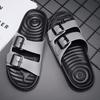 Fashion Women Lightweight Buckle Decor Fastener Large Size 45 46 Sport Sandals Sporty Black Fabric Sandals Summer Men Shoes