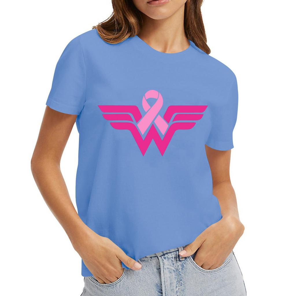 Adult Round Neck Casual Printed Short-sleeved T-shirt Top