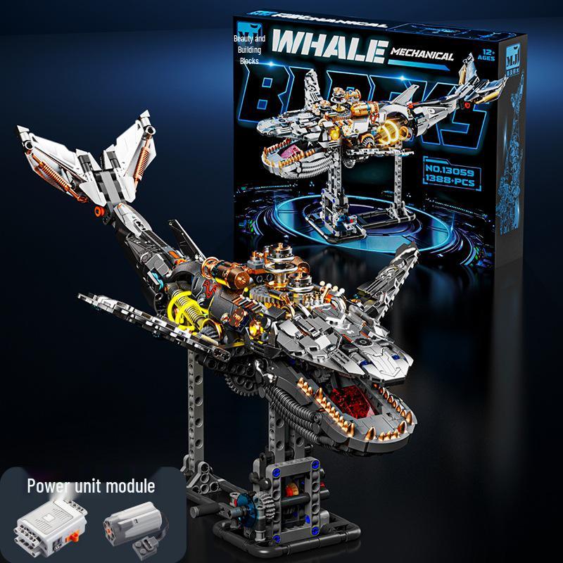 Cross-Border Compatible Lego Bricks: Mechanical Whale Assembly Model - Building Blocks Toy for Boys