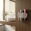 1pc 3D Printed Bathroom Toothpaste Storage Rack Face Wash Holder Wall Mounted No Drilling Required Toilet Clip Organizer