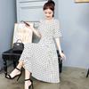 Polka dot dress women's summer new waist and thin V-neck fairy dress super fairy sweet long skirt
