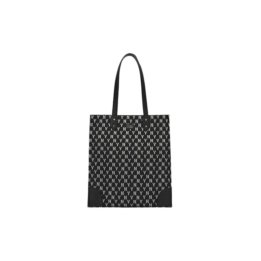 New MLB Monogram Collection Polyester Combo Bag Tote Bag Shopping Bag Shoulder Bag Handbag Large Size Unisex Black 3AORL031N-50BKS