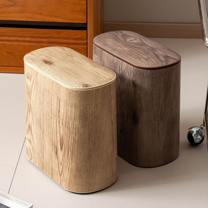 Modern Design Press Open Trash Bin Waste COntainer Basket For Home Kitchens Bathroom Narrow Space Garbage Can