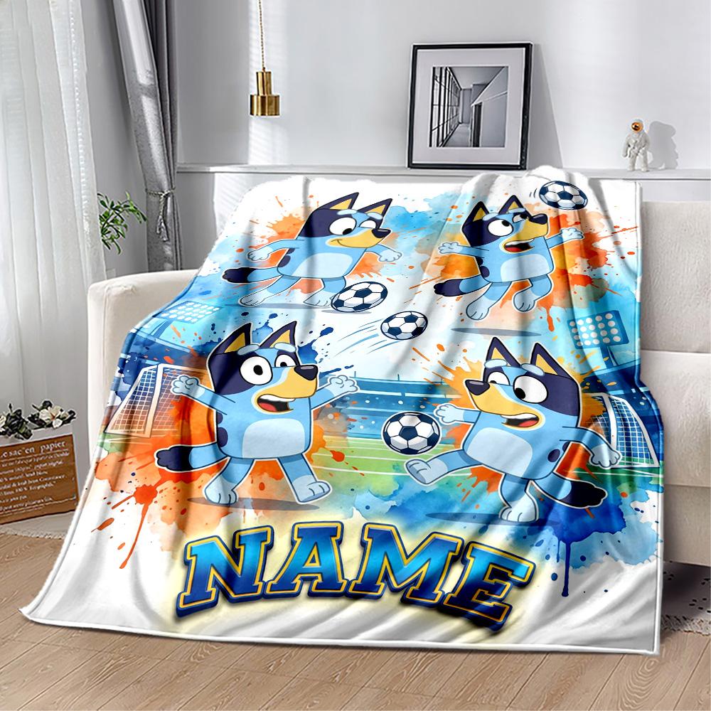 Football Fun Personalized Text Blanket Lightweight Customizable Blanket Warmthful Decor Suitable for Office Seaside Living Room Office Chair