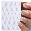 6pcs Versatile Glitter V-shaped French Skirt Fluttering Milk Nail Stickers Nail Art Adhesive Backing Decorations