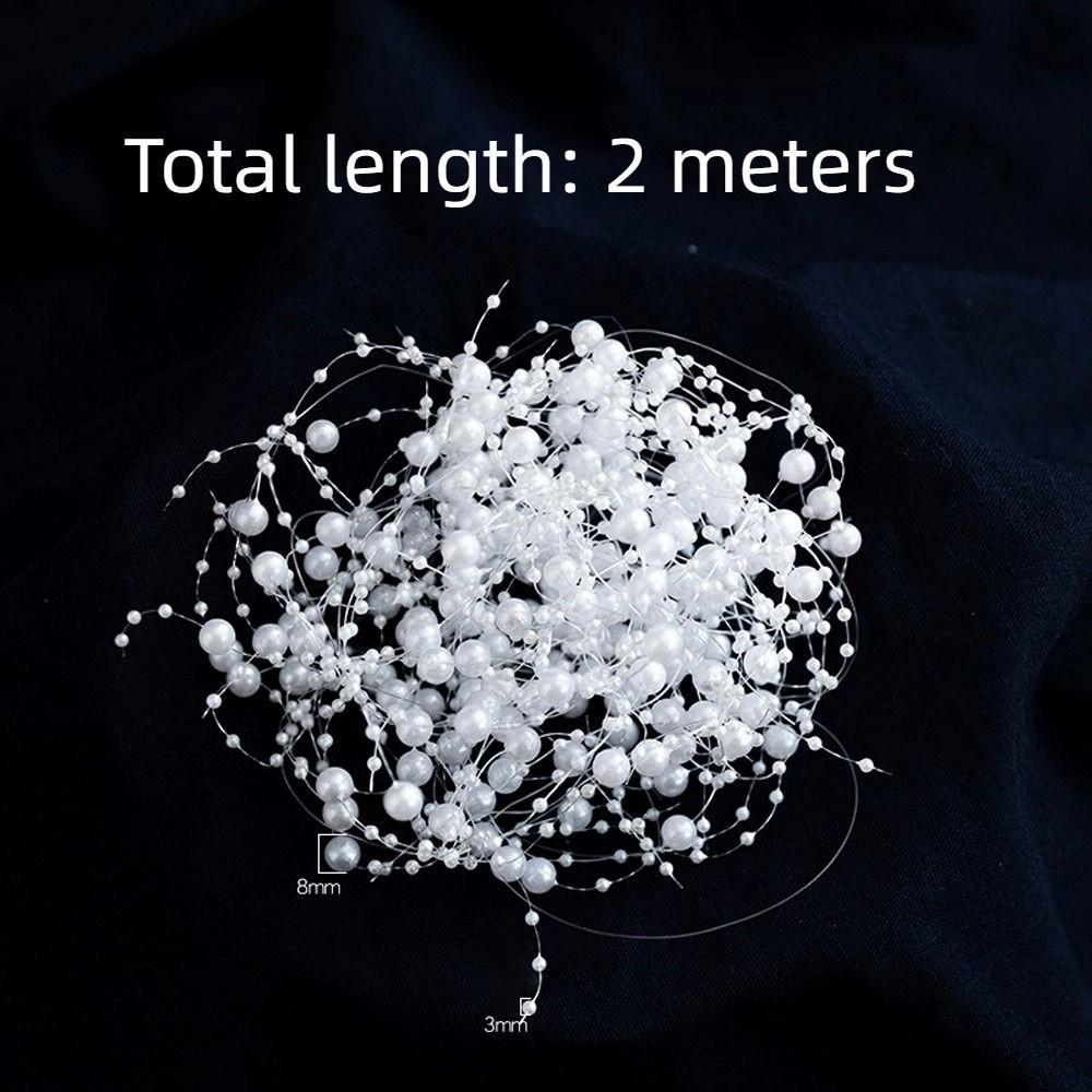 White Gold Christmas Tree Beads Chain Branch Garland Crystal Curtain  Home New Year Decor