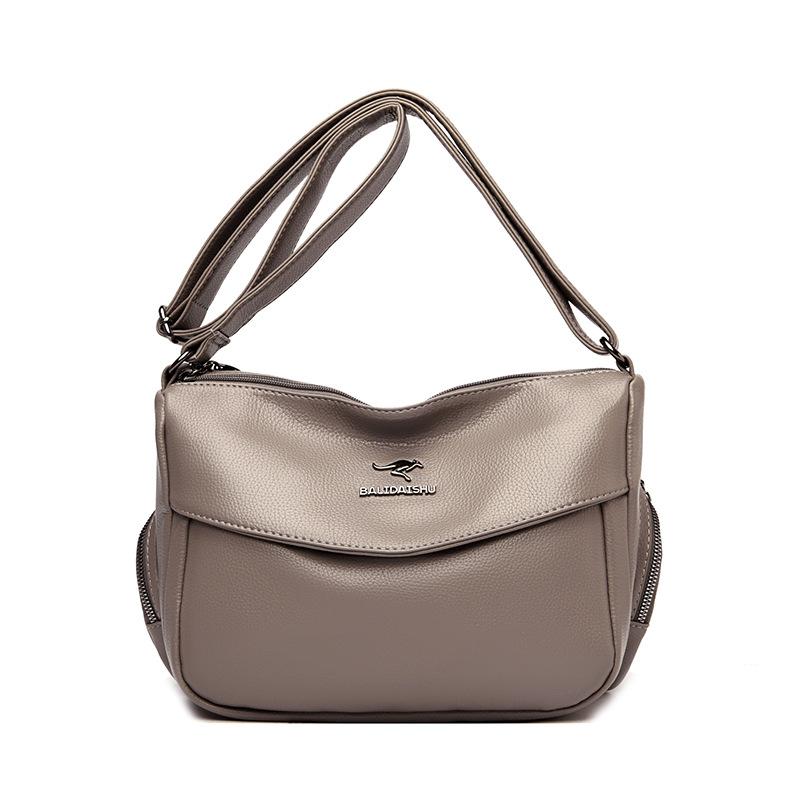 One Shoulder Crossbody Bag Middle-aged and Elderly Mothers Soft Leather Crossbody Bag Simple and Fashionable Elderly Bag
