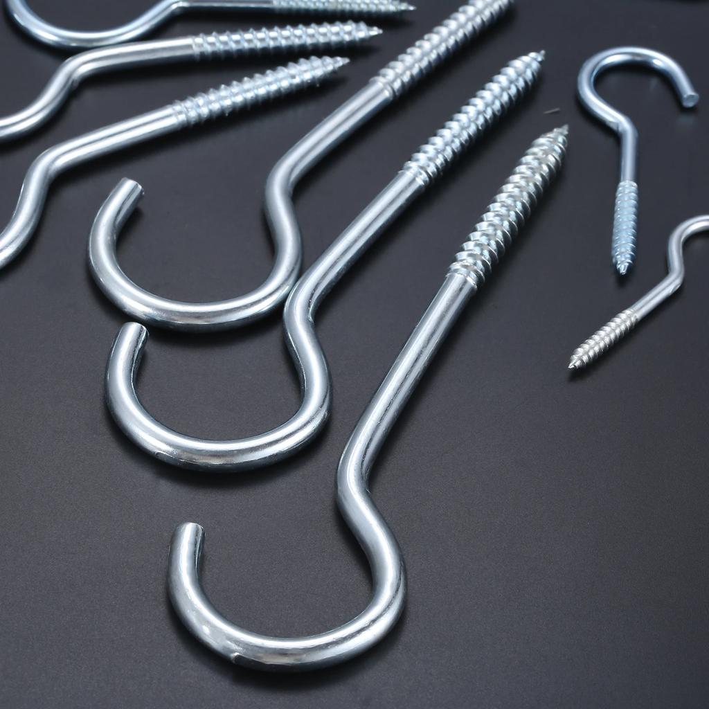40/100Pcs Cup Screw Ceiling Hook 16mm-30mm Screw-in Metal Hanger Eye Bolt Picture Frame Plant Light Garage RV Outdoor/Indoor