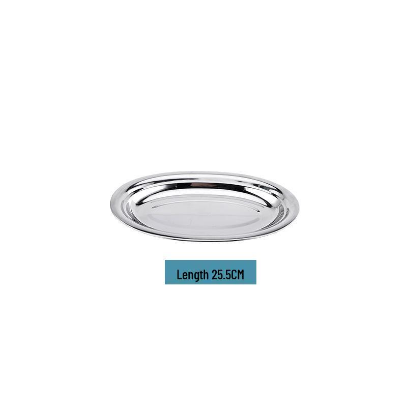 

304 Stainless Steel Deep Oval Fish Plate: Thickened Egg-Shaped Dish for Steaming, BBQ & More. Ideal for Home Dining.