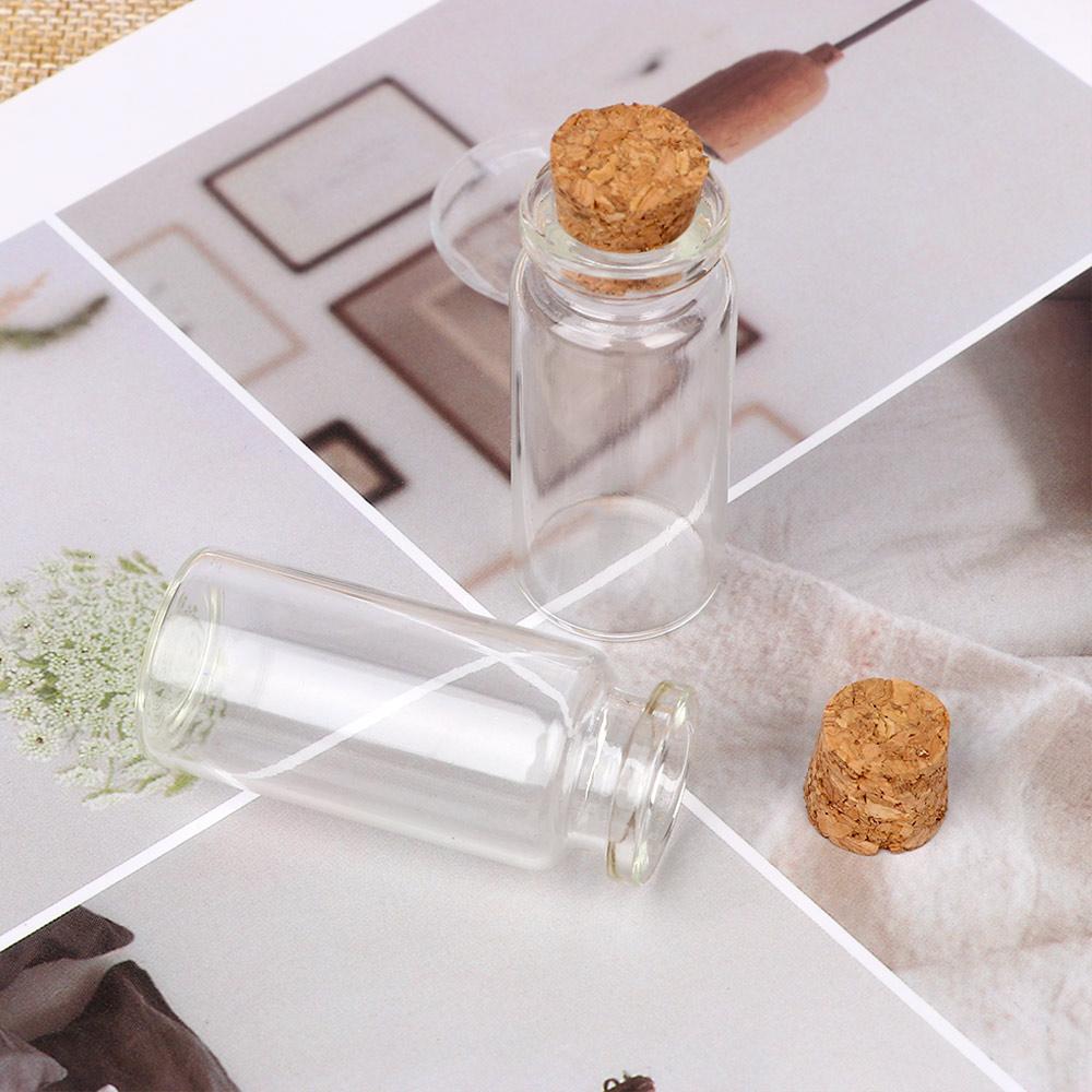 Newest Smooth Transparent Mini Messages Jar Glass Craft Containers Mini Cork Stopper Glass Bottle